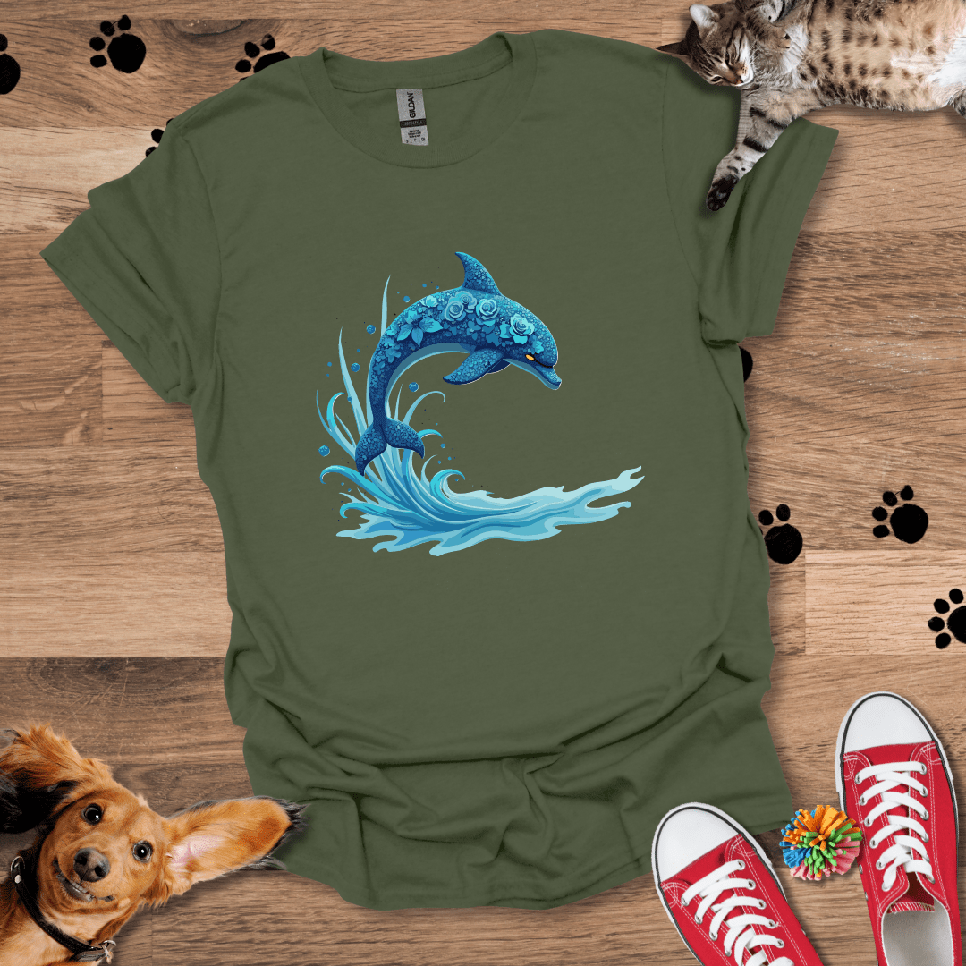 Floral Dolphin T-Shirt 015