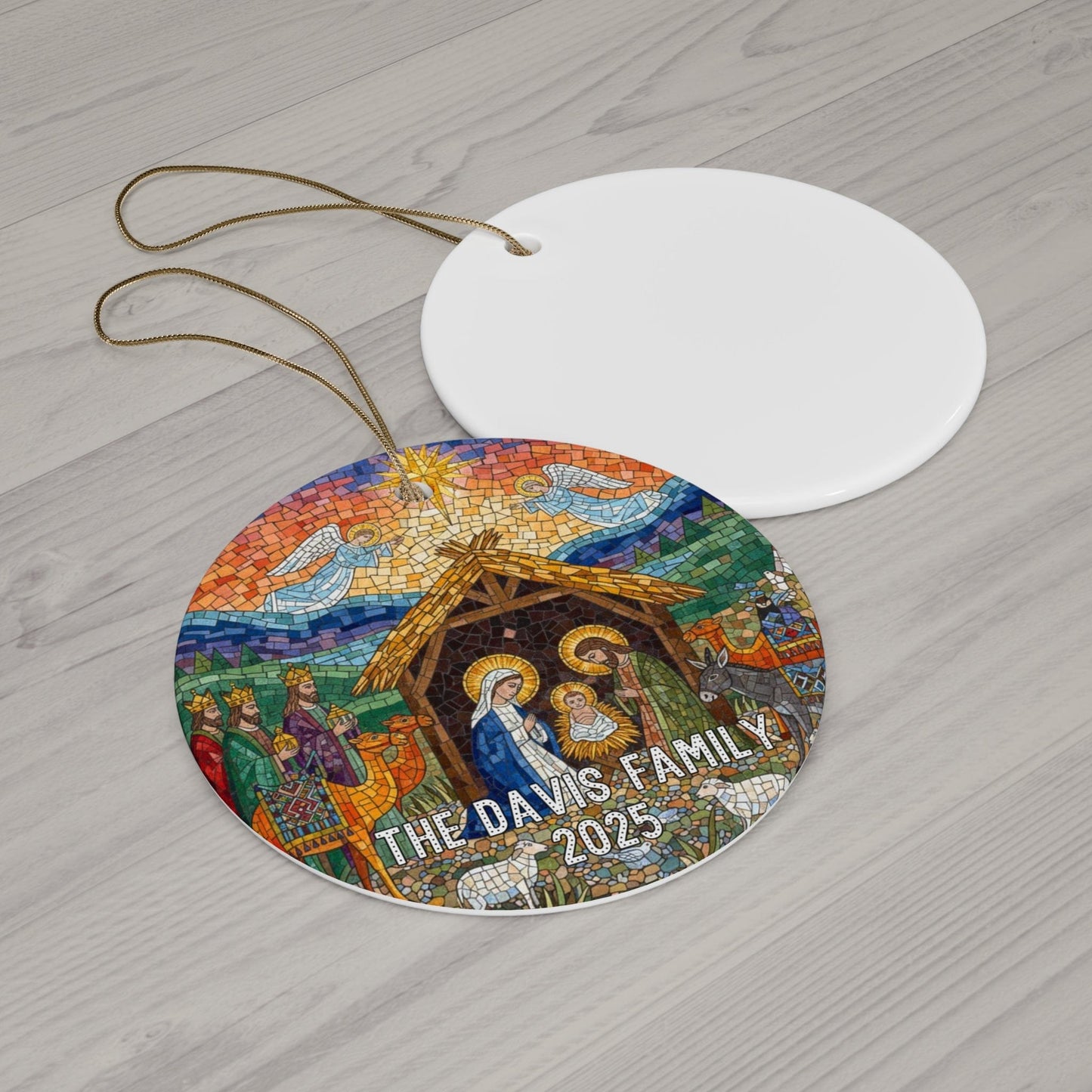 Mosaic Nativity Ornament
