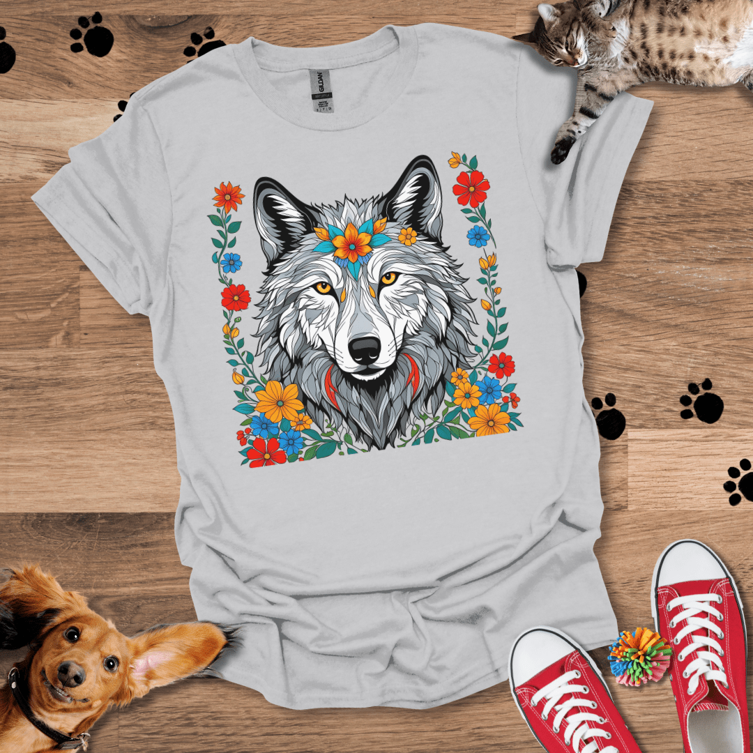 Wolf Wildflowers T-Shirt 030