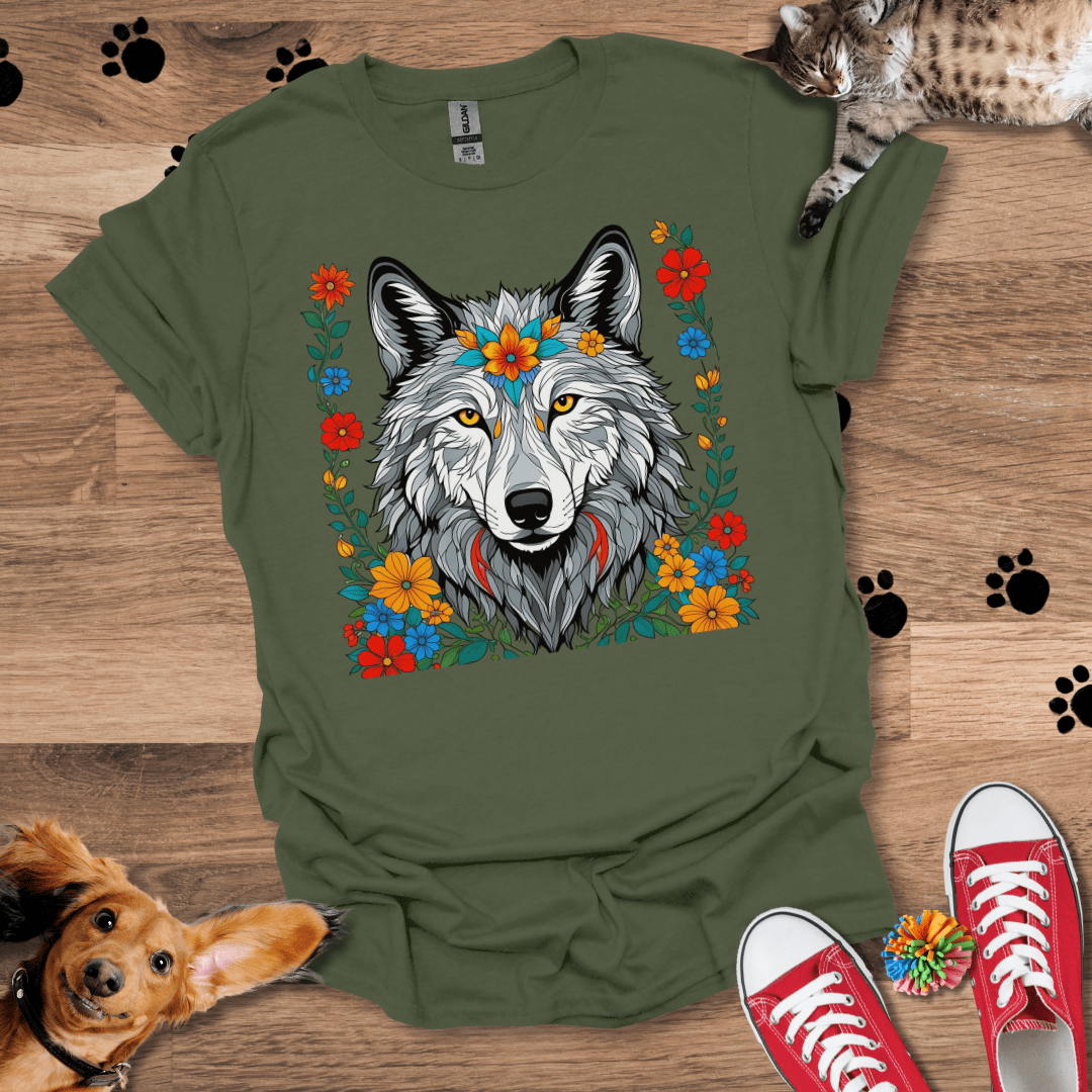 Wolf Wildflowers T-Shirt 030