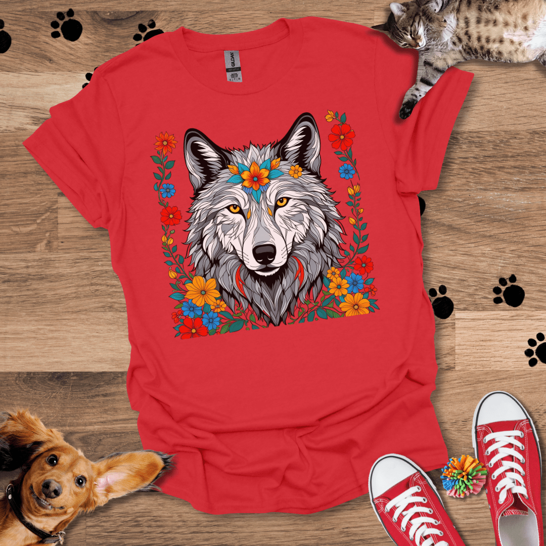 Wolf Wildflowers T-Shirt 030