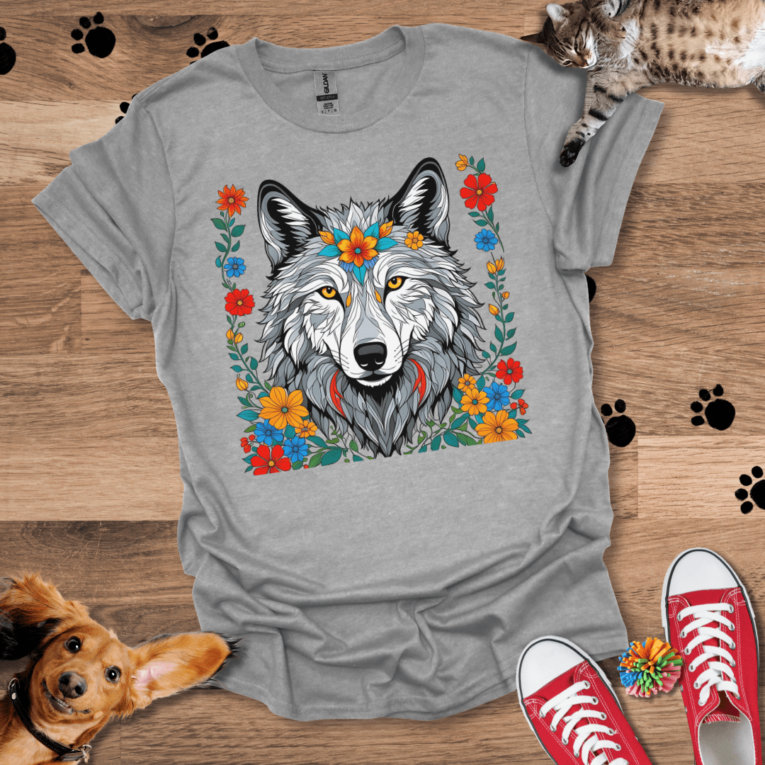 Wolf Wildflowers T-Shirt 030