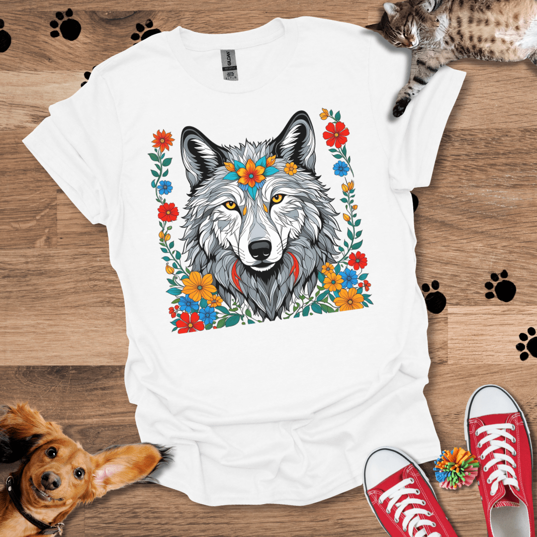 Wolf Wildflowers T-Shirt 030