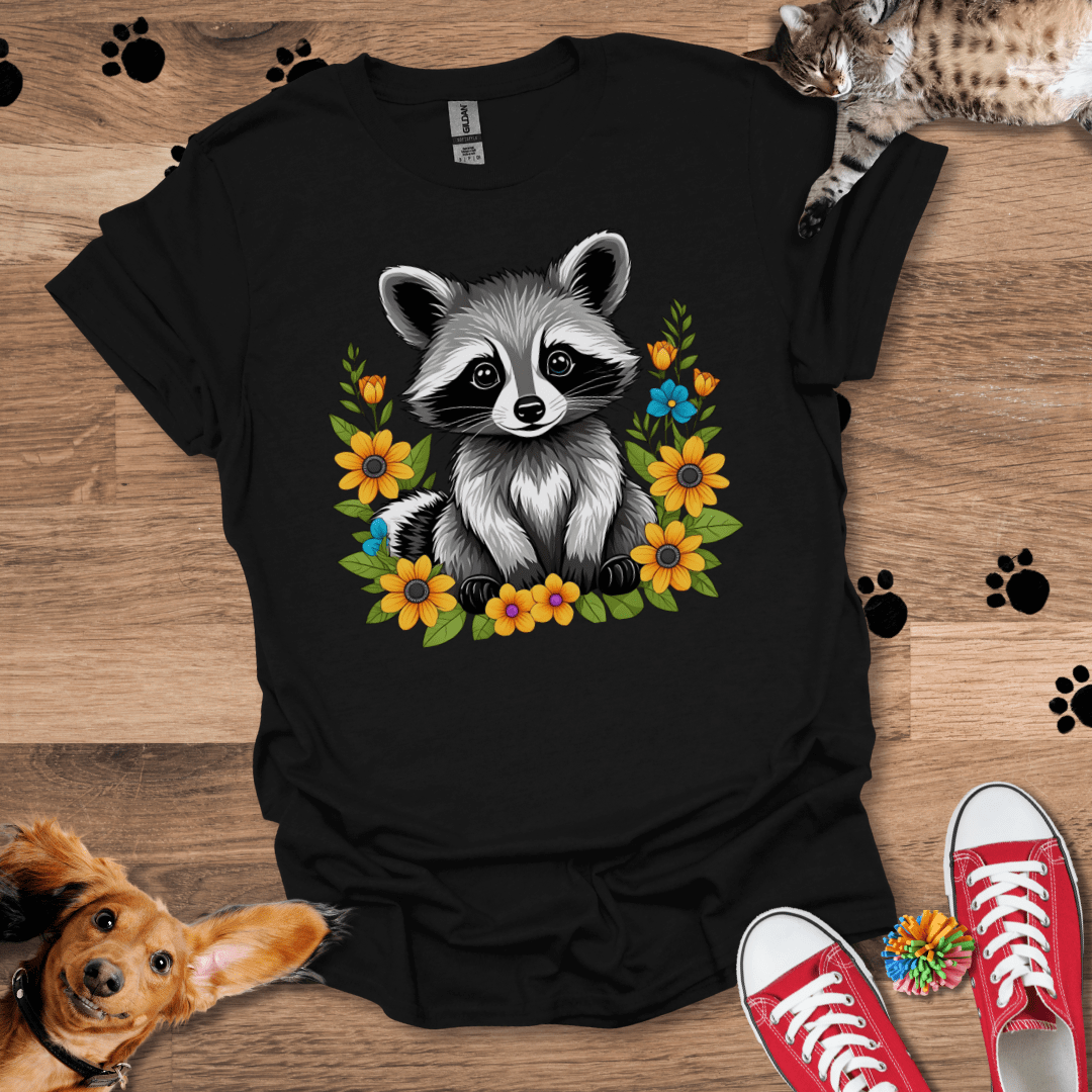 Raccoon Roses T-Shirt 051