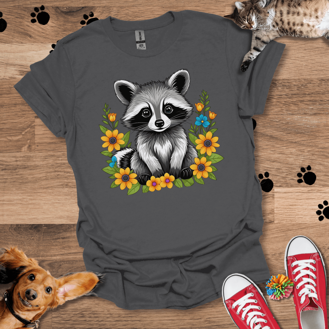 Raccoon Roses T-Shirt 051