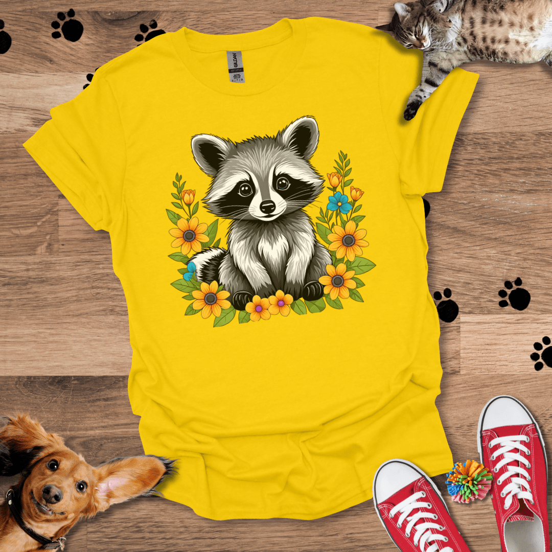 Raccoon Roses T-Shirt 051