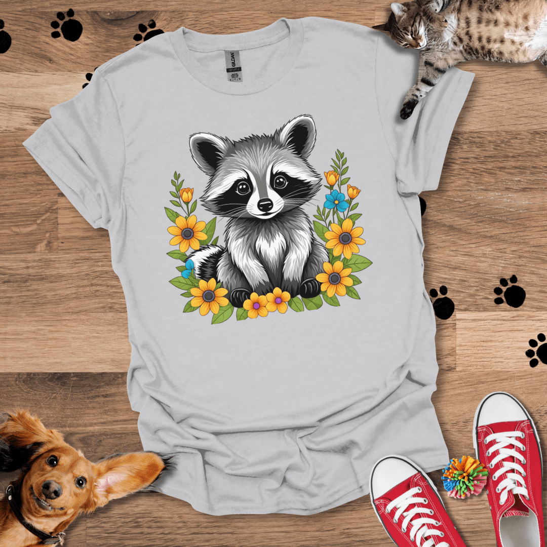 Raccoon Roses T-Shirt 051