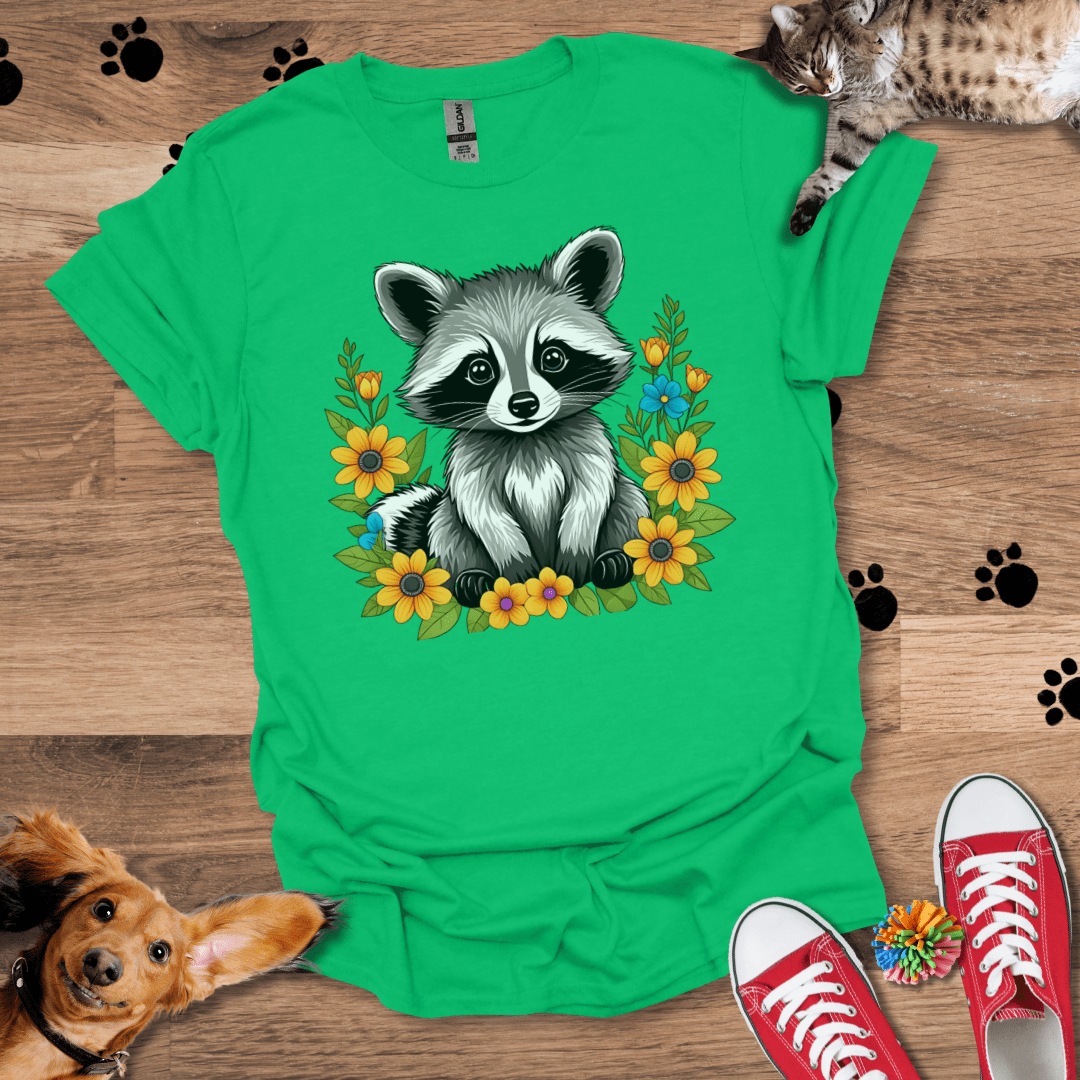 Raccoon Roses T-Shirt 051