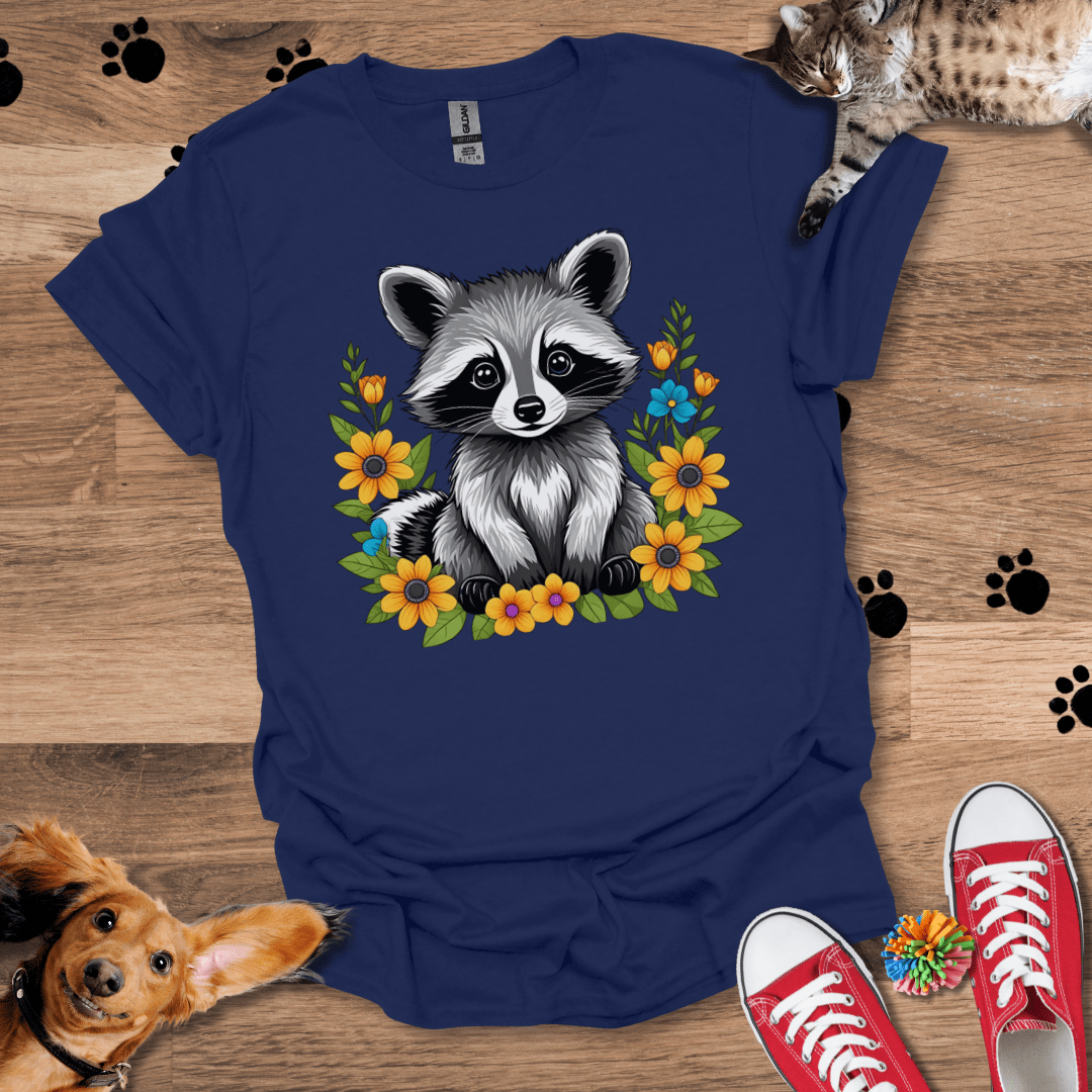 Raccoon Roses T-Shirt 051