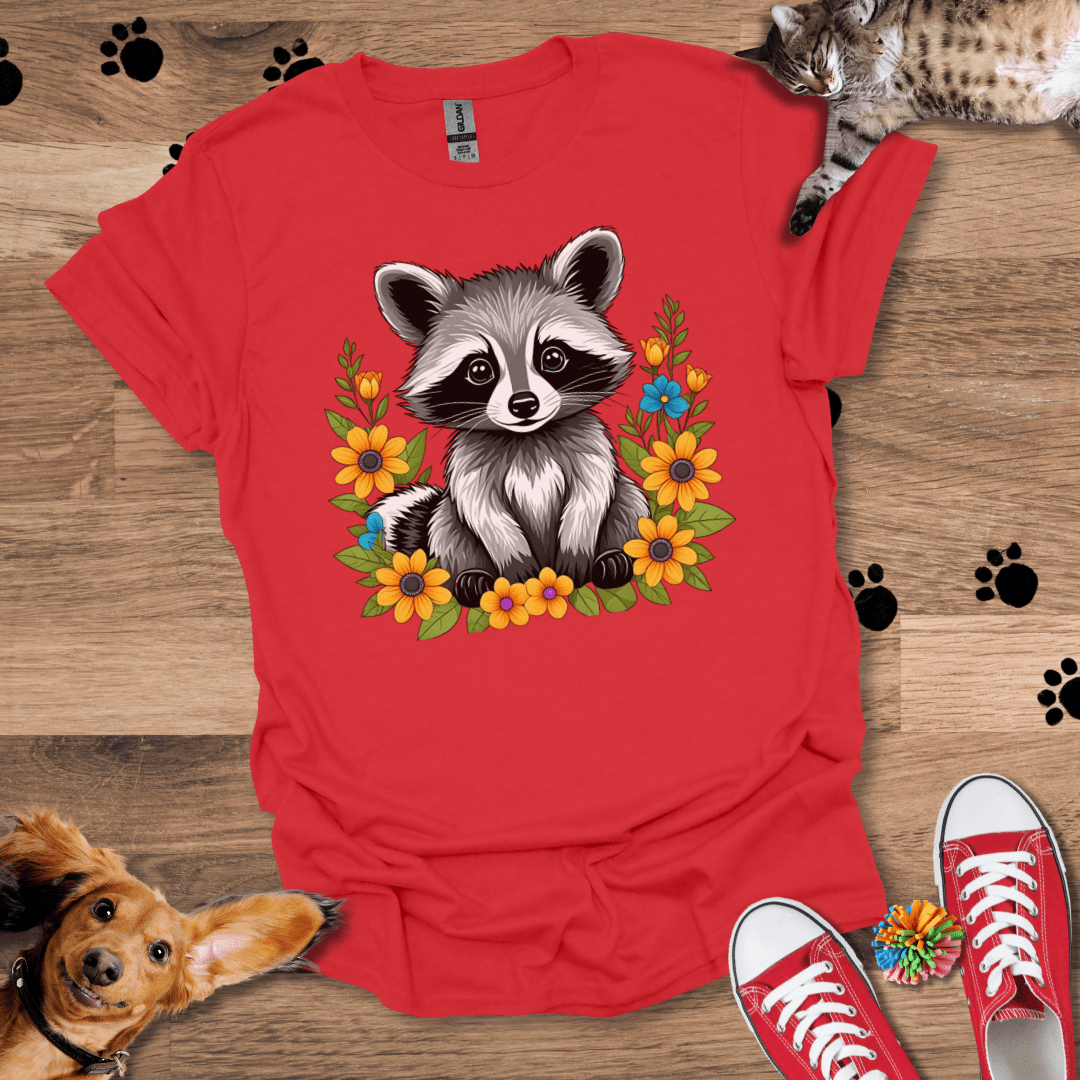 Raccoon Roses T-Shirt 051