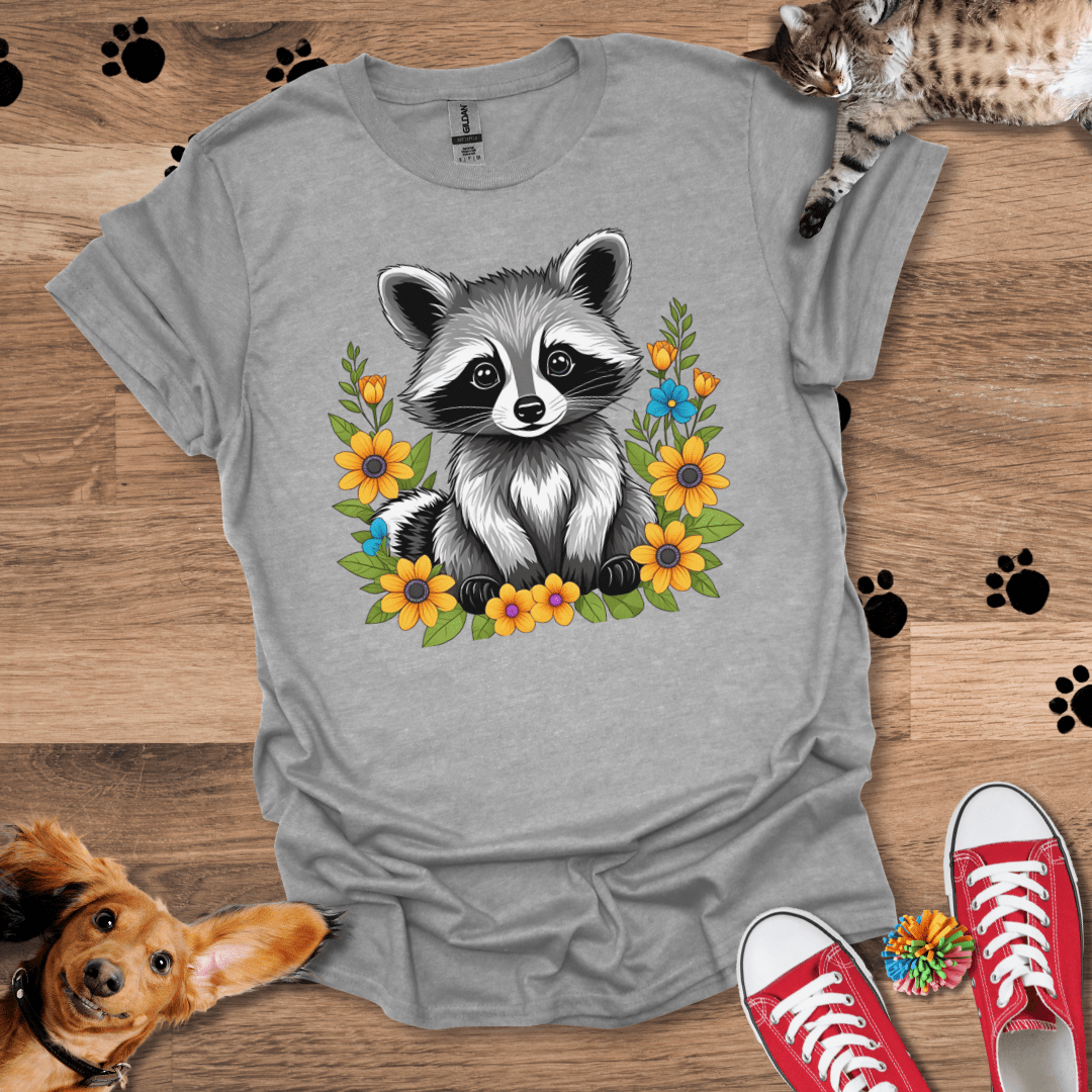 Raccoon Roses T-Shirt 051