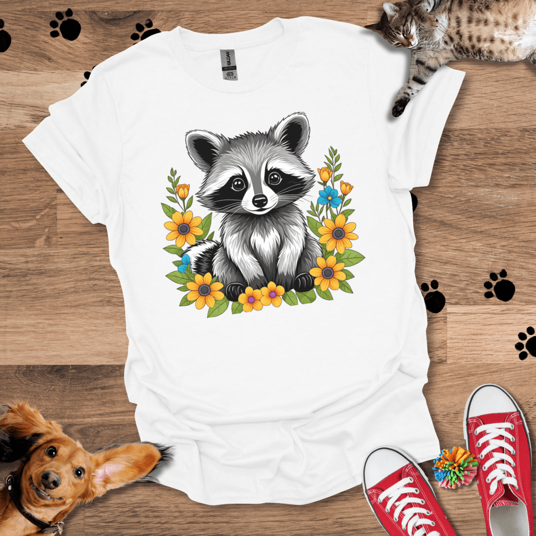 Raccoon Roses T-Shirt 051