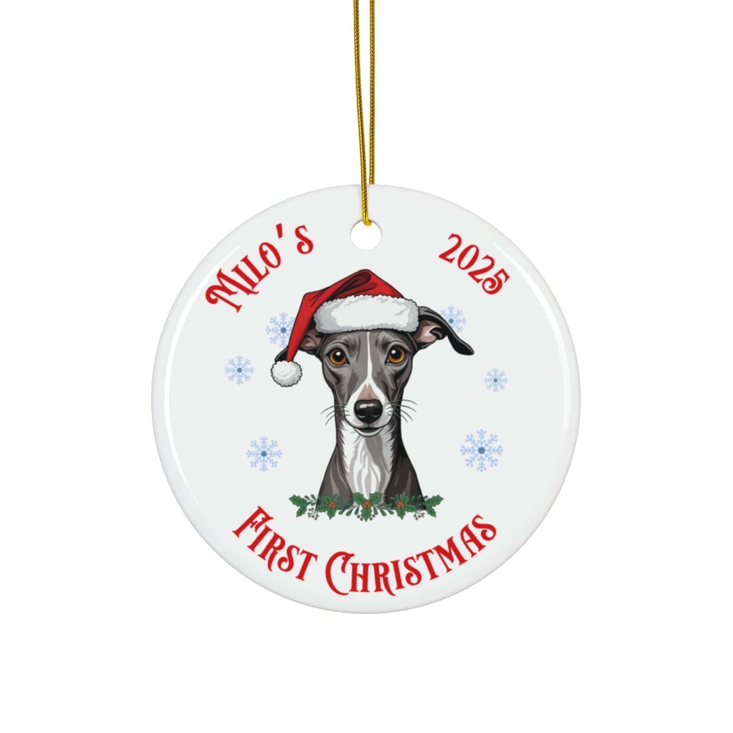 Italian Greyhound First Christmas Ornament