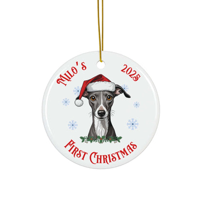 Italian Greyhound First Christmas Ornament