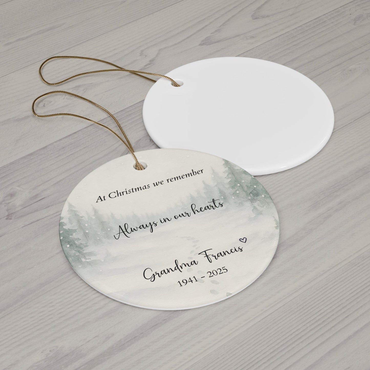 Personalized Memorial Christmas Ornament – Always In Our Hearts