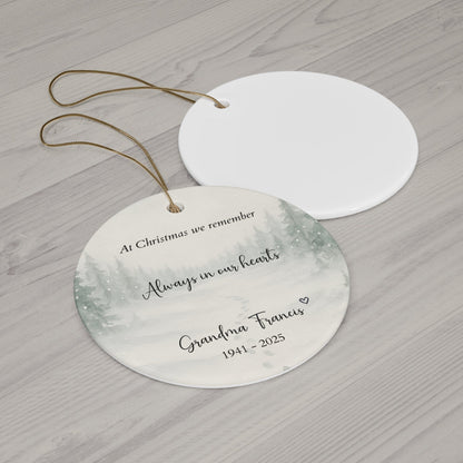 Personalized Memorial Christmas Ornament – Always In Our Hearts