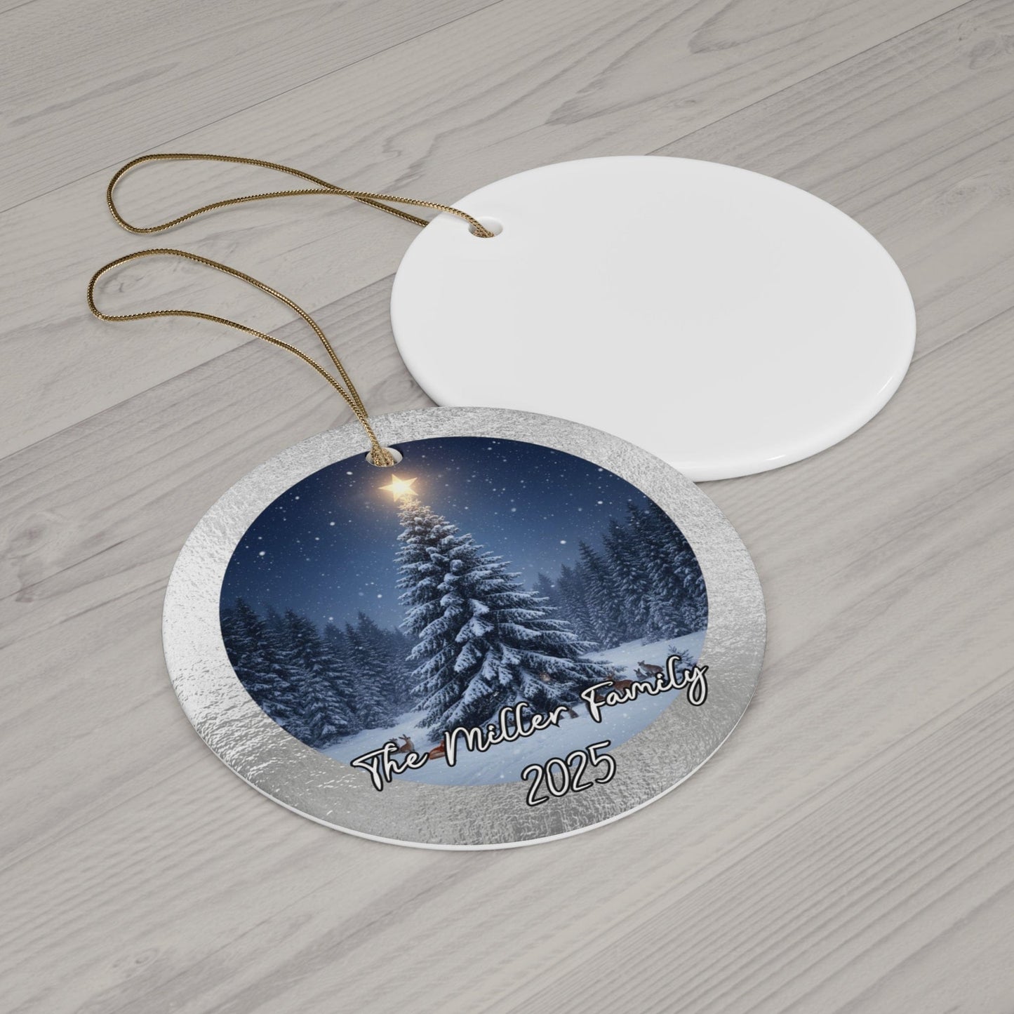 Silver Snow Christmas Ornament