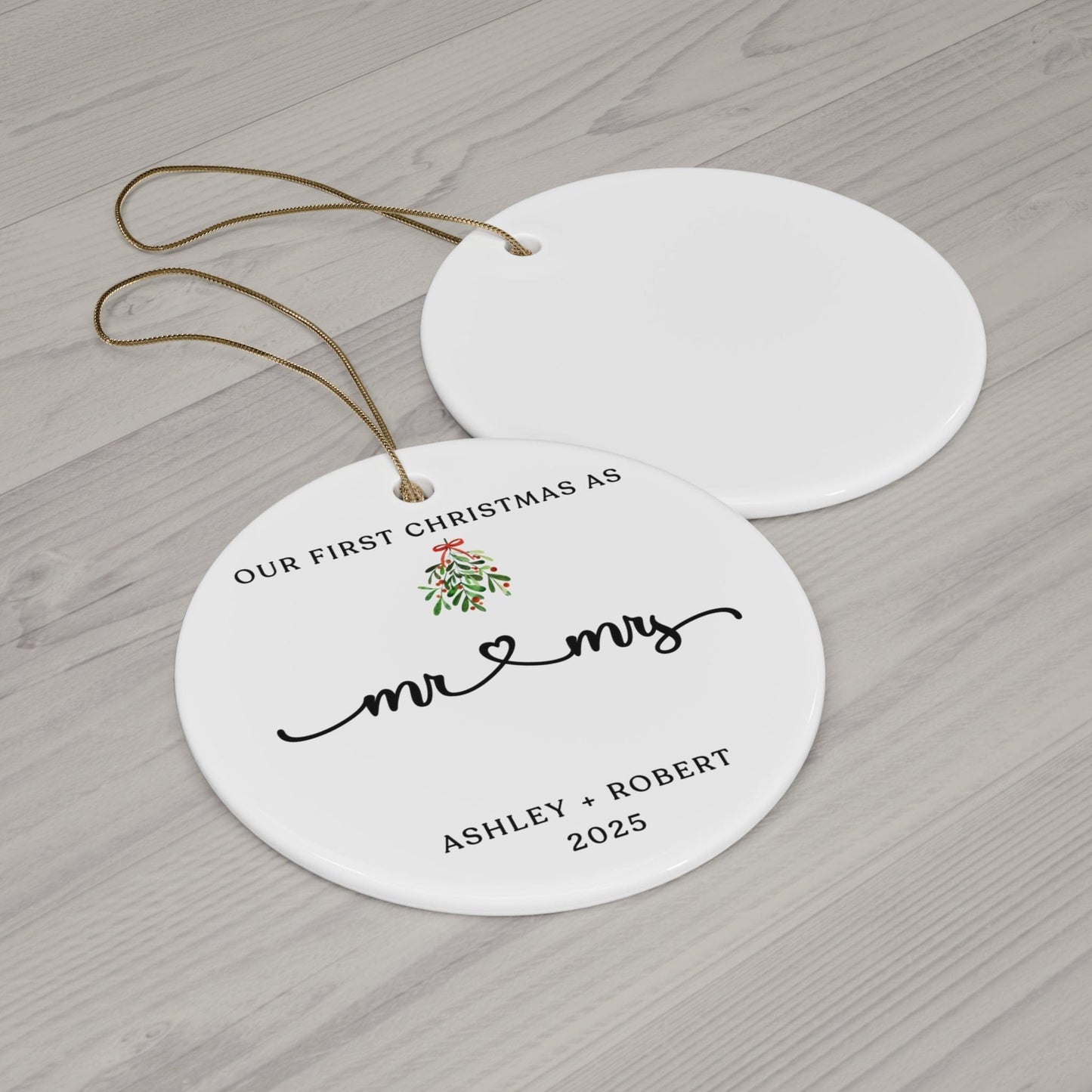 Mr and Mrs First Christmas Ornament