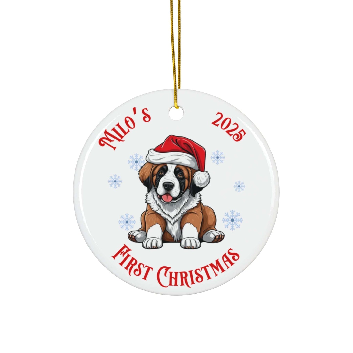 Saint Bernard Christmas Ornament - Personalized Keepsake