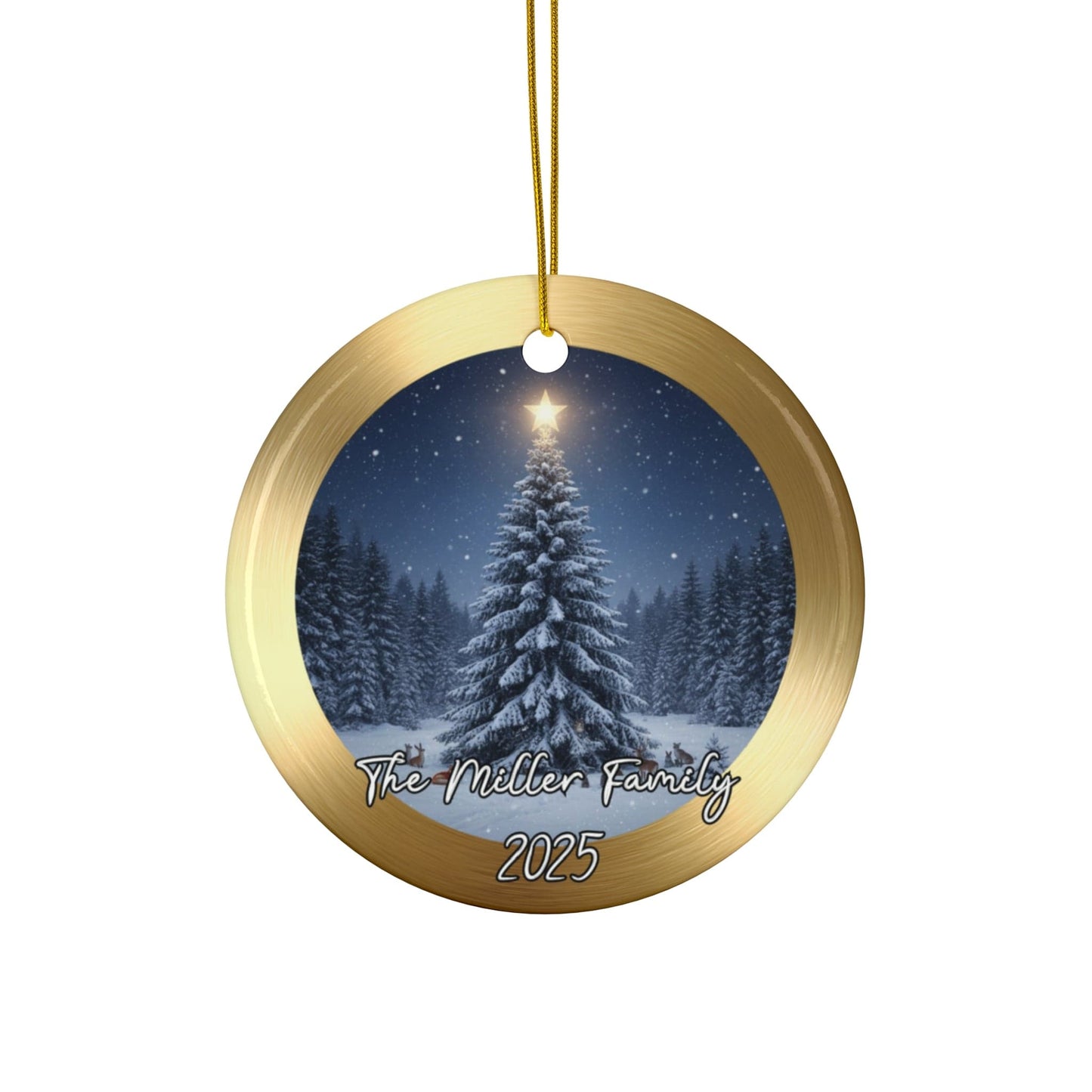Starry Night Gold Christmas Ornament