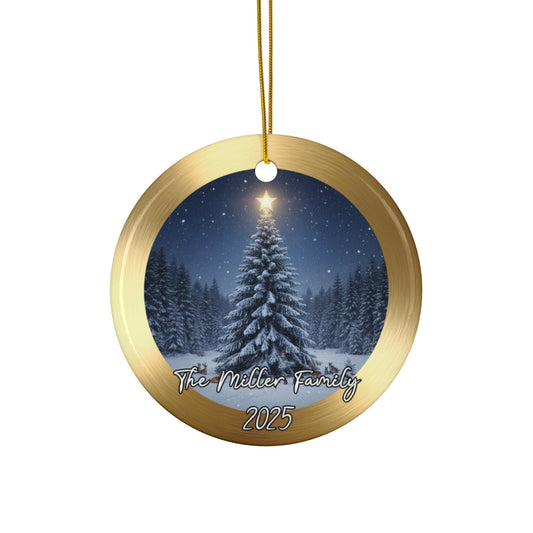 Starry Night Gold Christmas Ornament