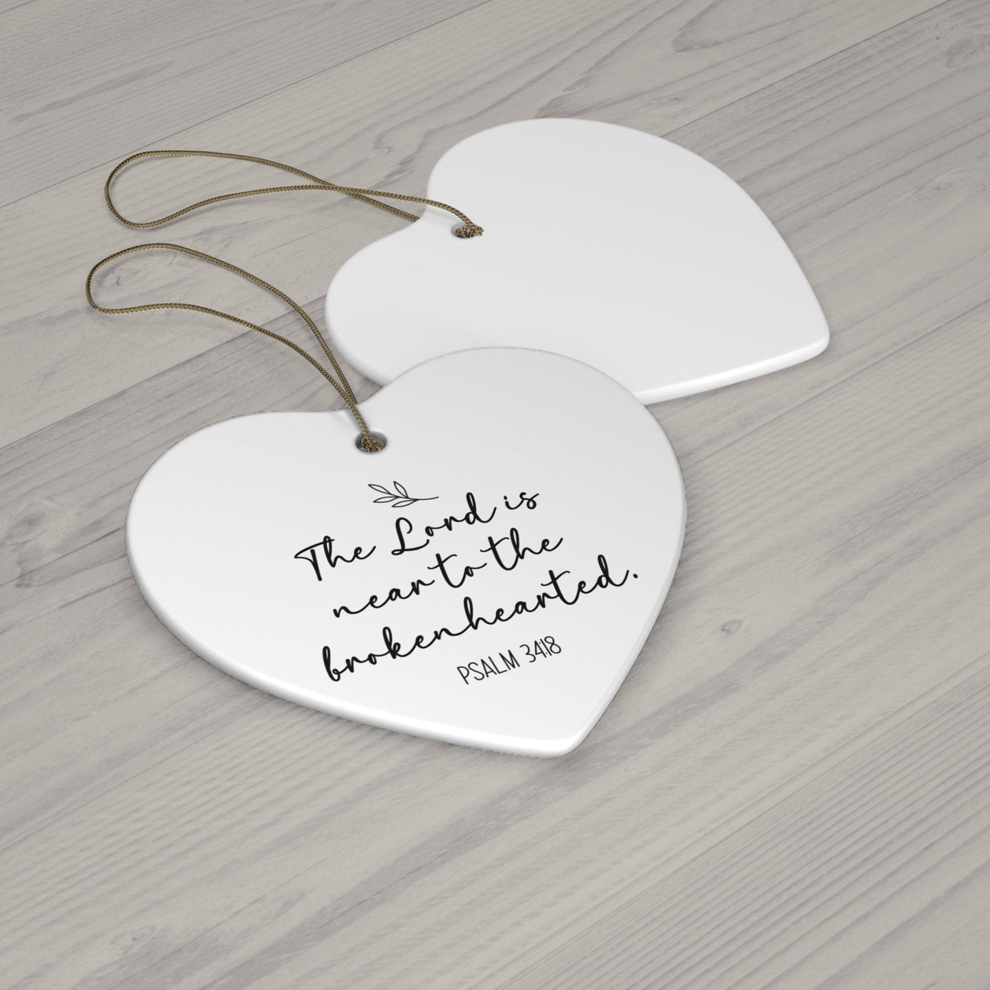 The Lord Is Near to the Brokenhearted – Psalm 34:18 Heart Ornament