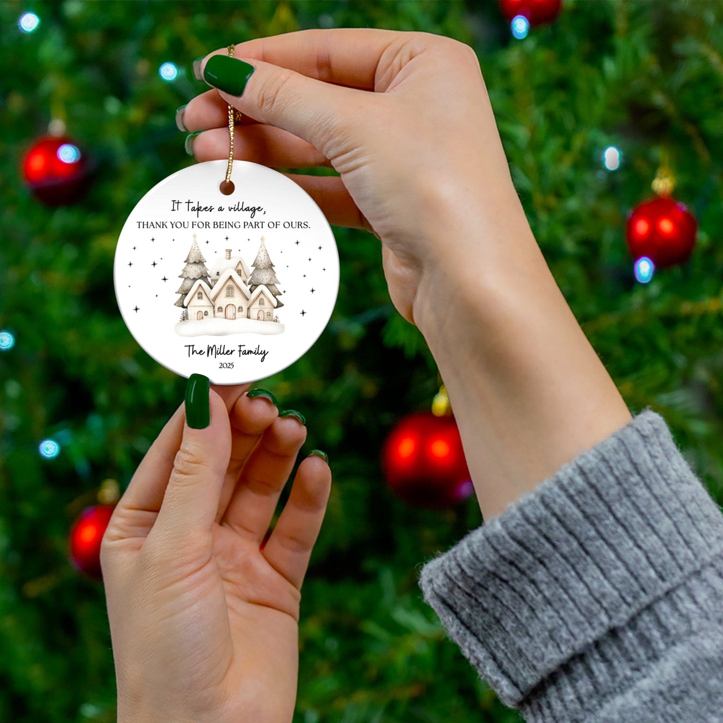 It Takes a Village Ornament – Personalized Thank You Gift