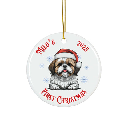 Shih Tzu Puppy First Christmas Ornament