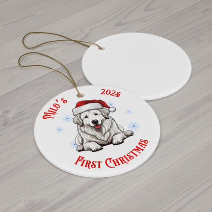 Great Pyrenees Puppy First Christmas Ornament