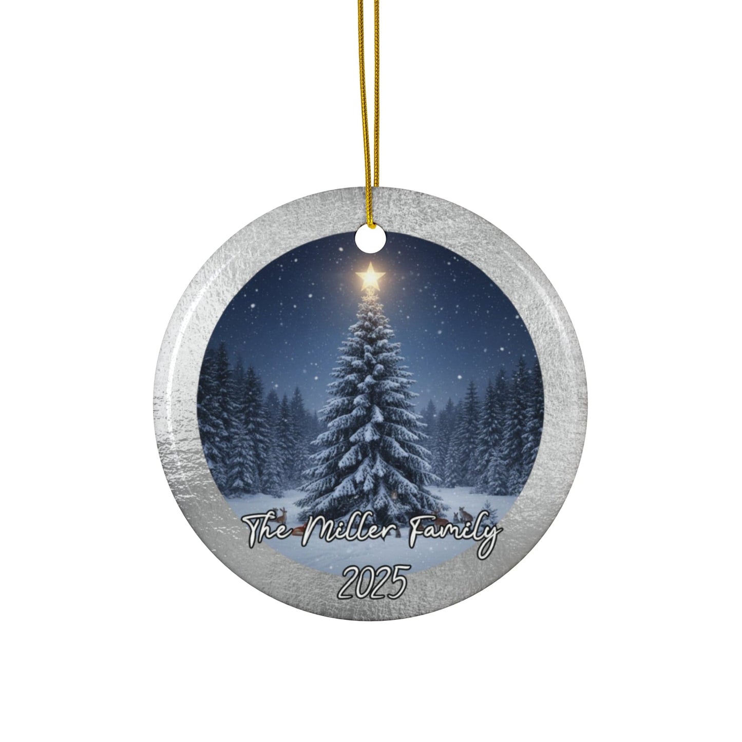 Silver Snow Christmas Ornament