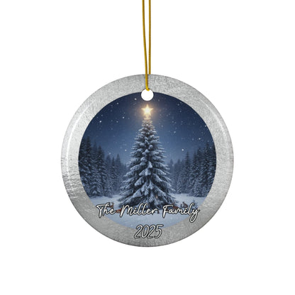 Silver Snow Christmas Ornament
