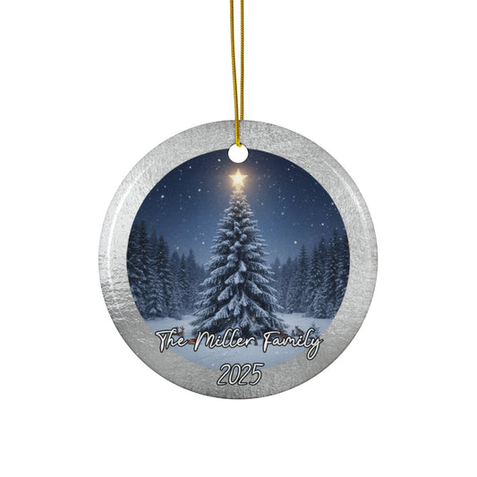 Silver Snow Christmas Ornament