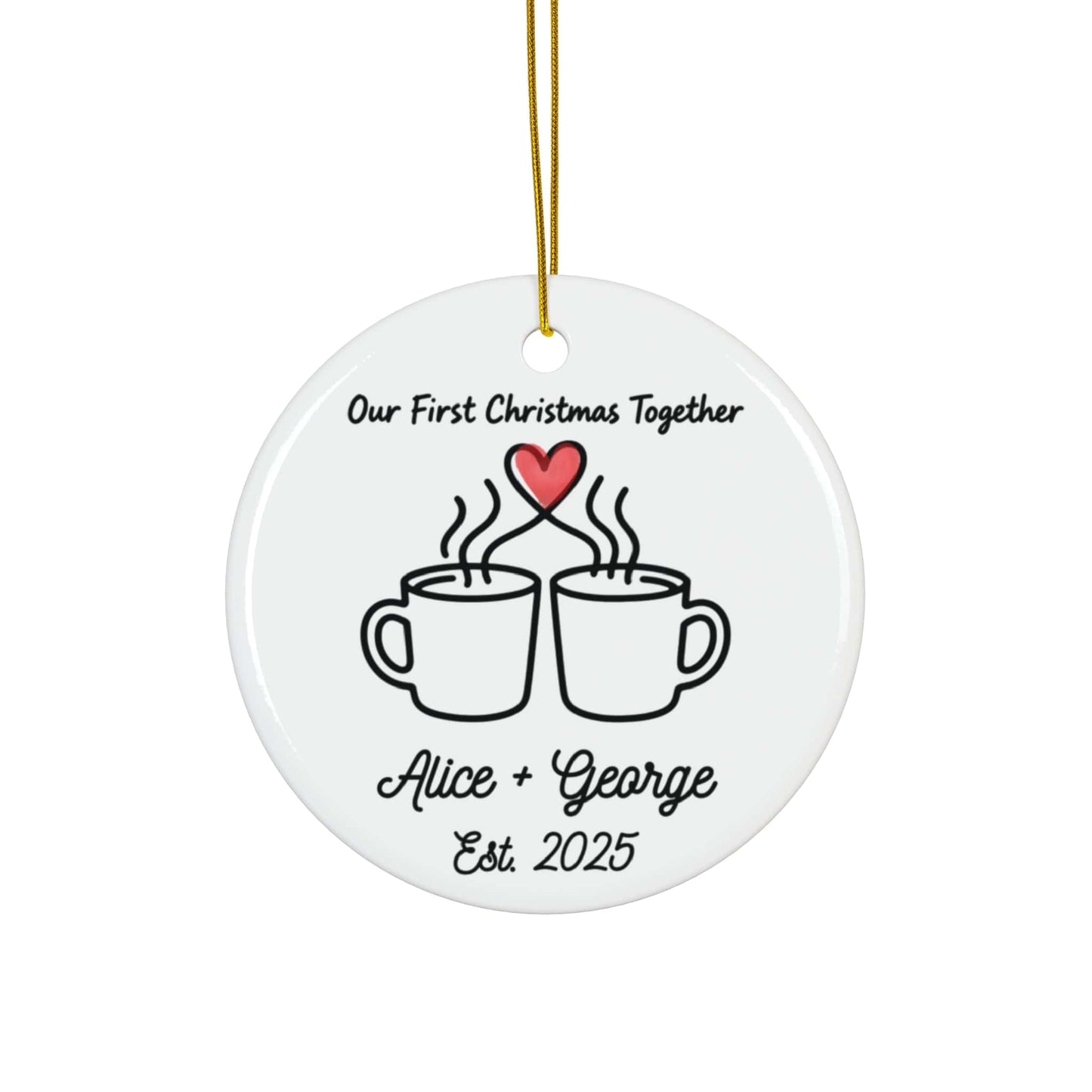 Our First Christmas Together Ornament – Coffee Lovers Gift
