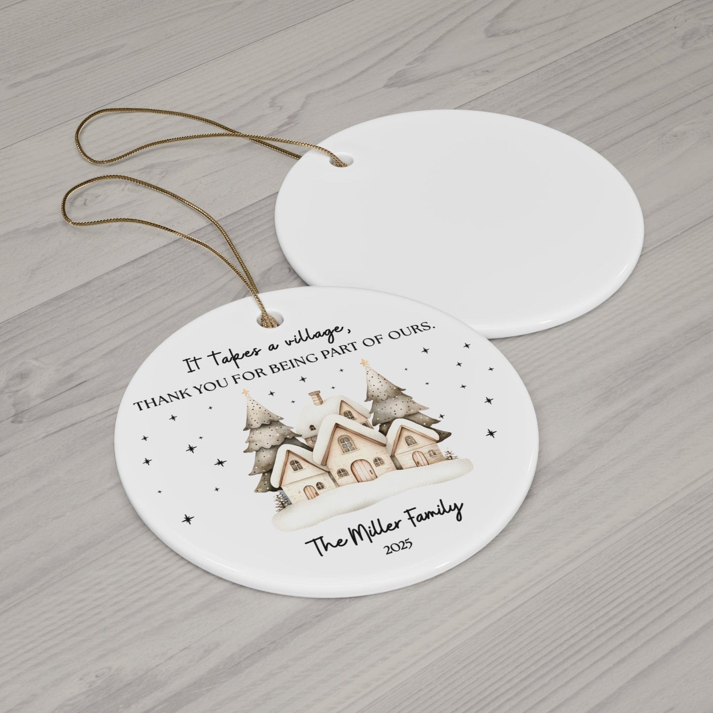 It Takes a Village Ornament – Personalized Thank You Gift