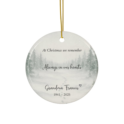 Personalized Memorial Christmas Ornament – Always In Our Hearts