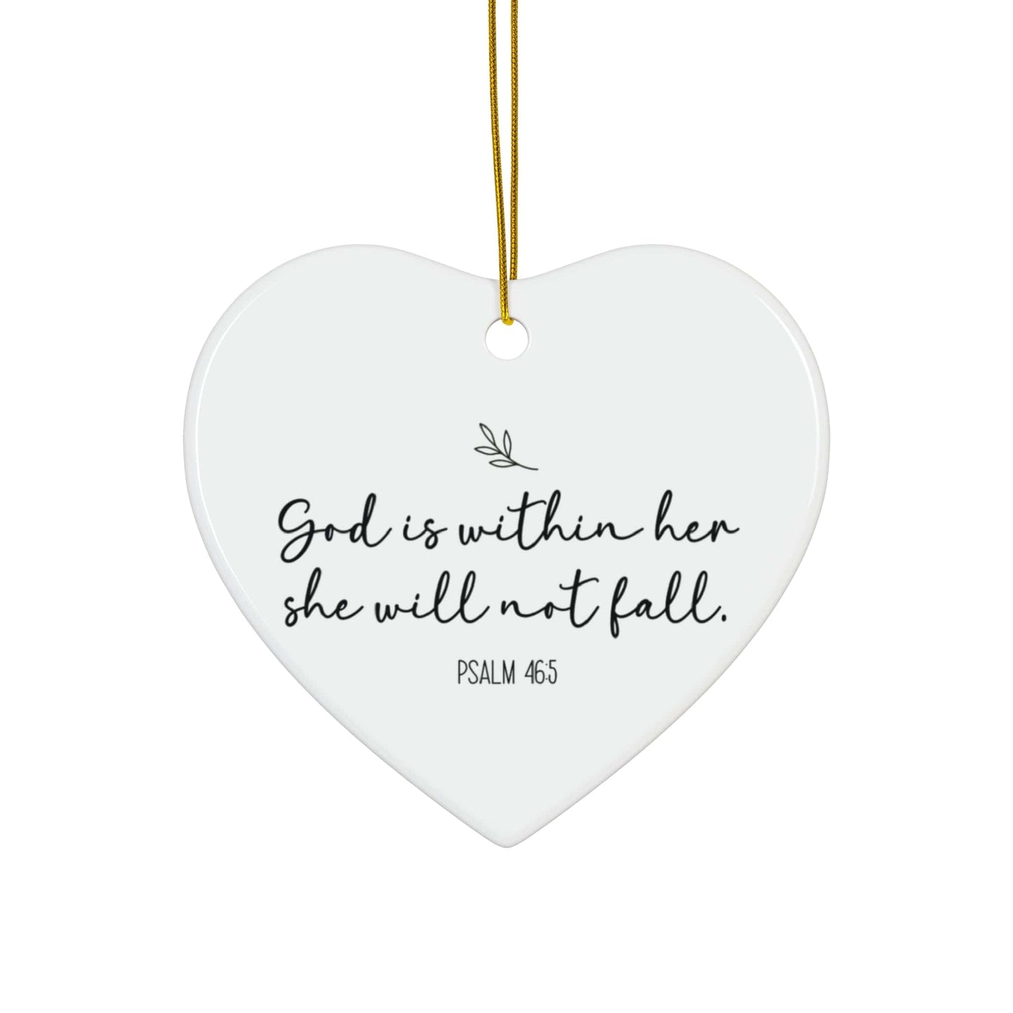 God Is Within Her – Psalm 46:5 Heart Ornament