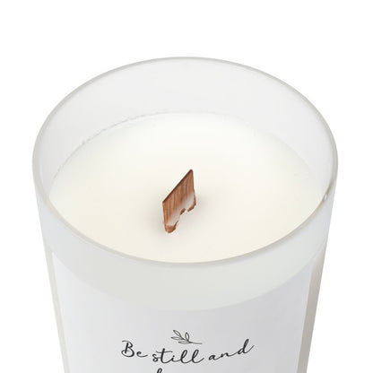 Be Still And Know Frosted Glass Candle — 11oz Personalized Scented Candle