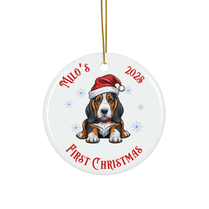 Basset Hound Christmas Ornament – Personalized Dog Ornament