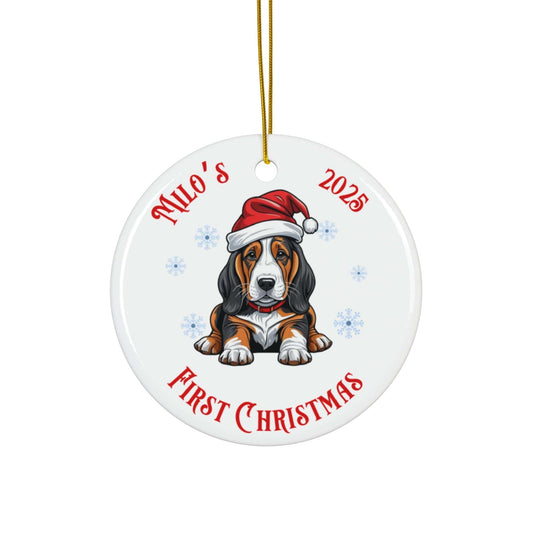 Basset Hound Christmas Ornament – Personalized Dog Ornament