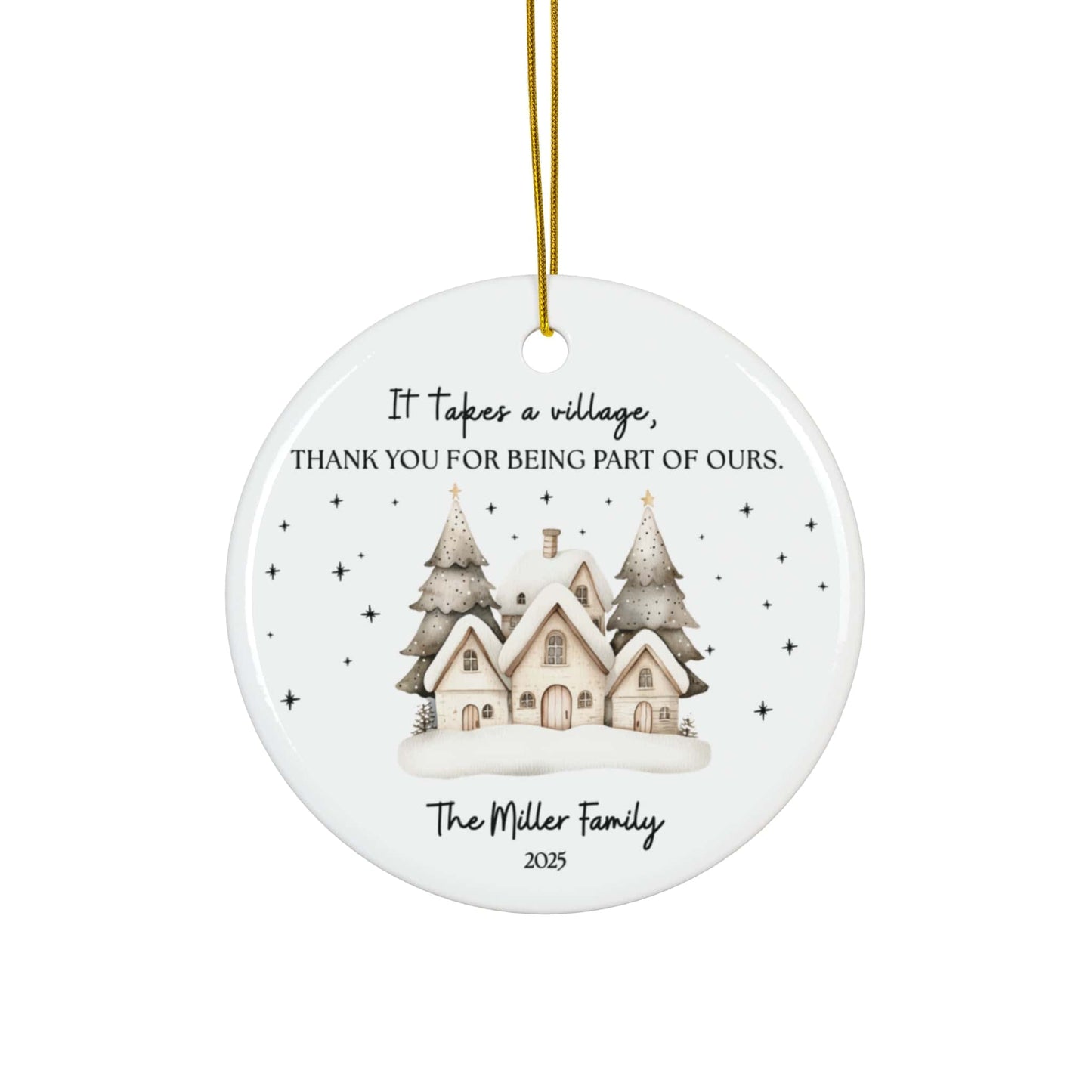 It Takes a Village Ornament – Personalized Thank You Gift