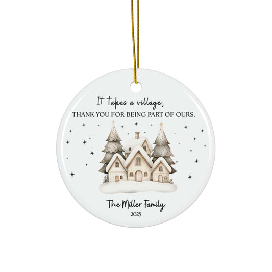 It Takes a Village Ornament – Personalized Thank You Gift