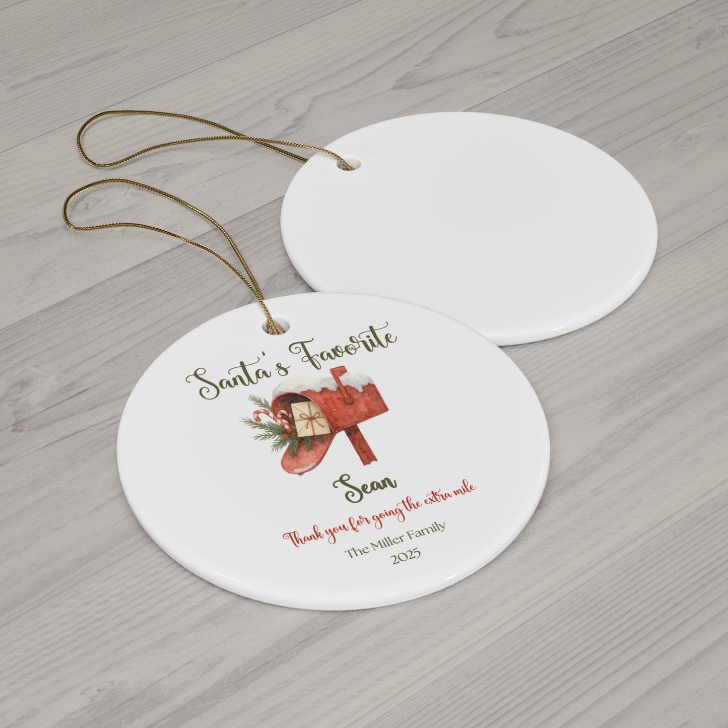 Mail Carrier Christmas Ornament – Personalized Thank You Gift
