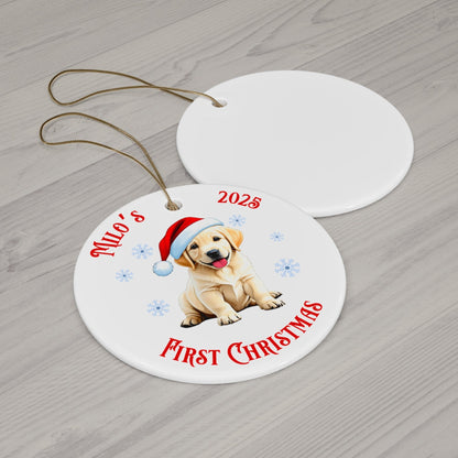 Yellow Labrador Retriever Christmas Keepsake - Personalized Ornament