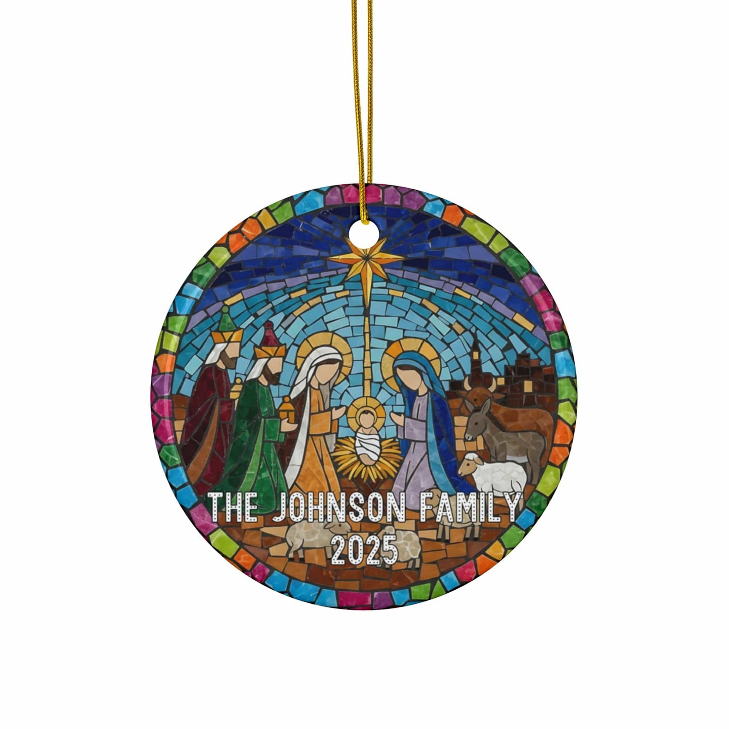 Personalized Mosaic Nativity Ornament
