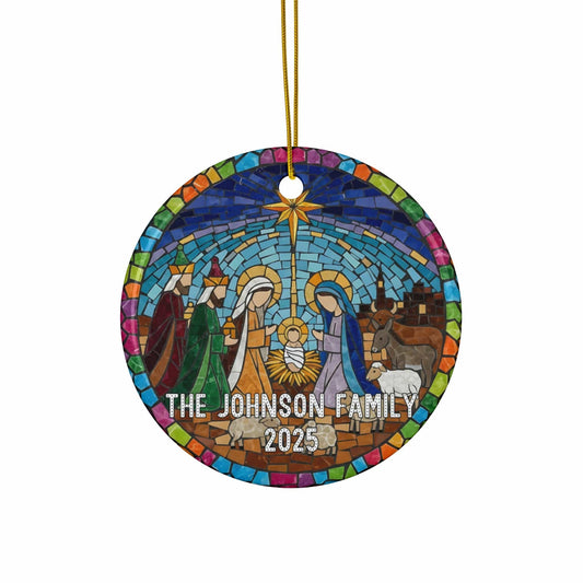 Personalized Mosaic Nativity Ornament