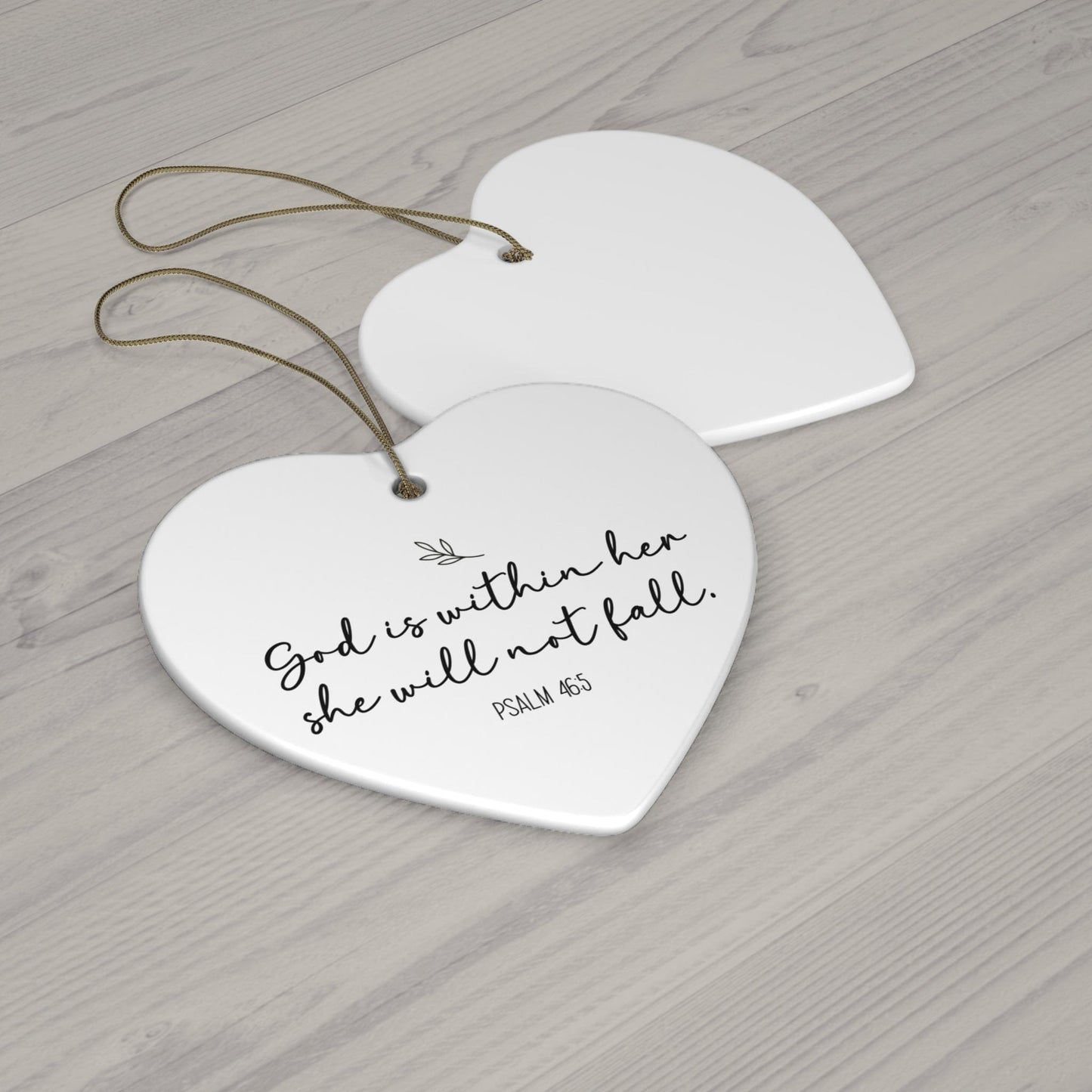 God Is Within Her – Psalm 46:5 Heart Ornament