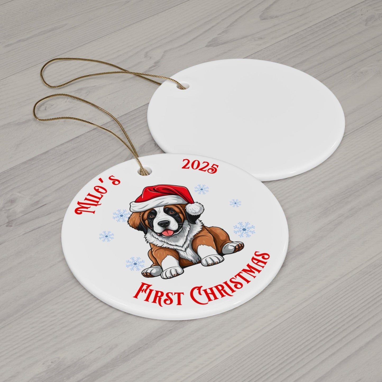 Saint Bernard Christmas Ornament - Personalized Keepsake