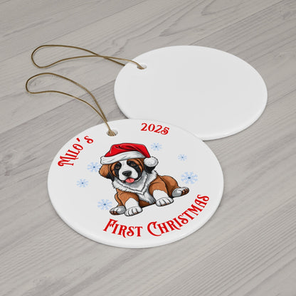 Saint Bernard Christmas Ornament - Personalized Keepsake