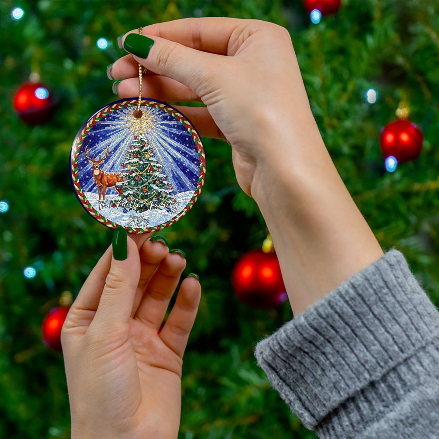 Mosaic Christmas Tree Ornament