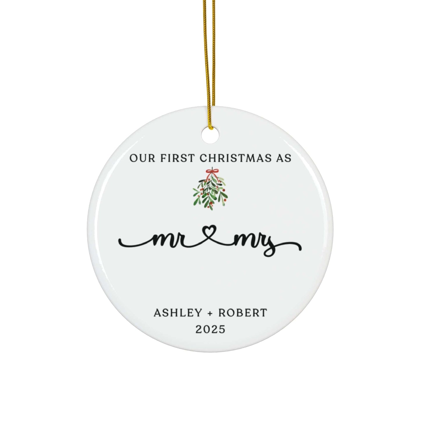 Mr and Mrs First Christmas Ornament